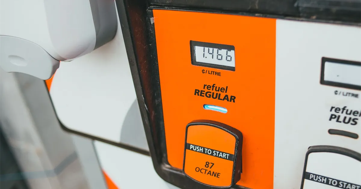 Gas pump priced in cents per litre, a 3% to 4% category on cashback credit cards